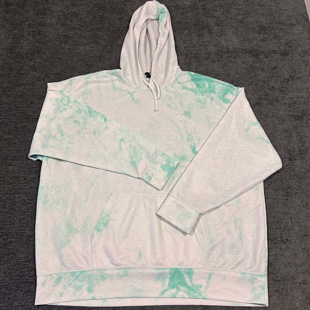 Nike Dri-Fit Men XL Mint Green Tie Dye Hoodie Sweatshirt Pullover Pocket Swoosh